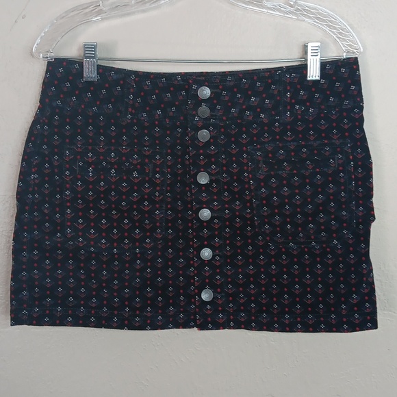 Free People Joanie Printed Corduroy Mini Skirt Size 29 - Picture 7 of 8